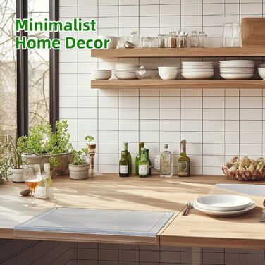 Акрилове обрізне дощечка SUBAER для кухні, прозоре, з жолобом для соку, 43.2 x 34 см, 8 антиковзних накладок