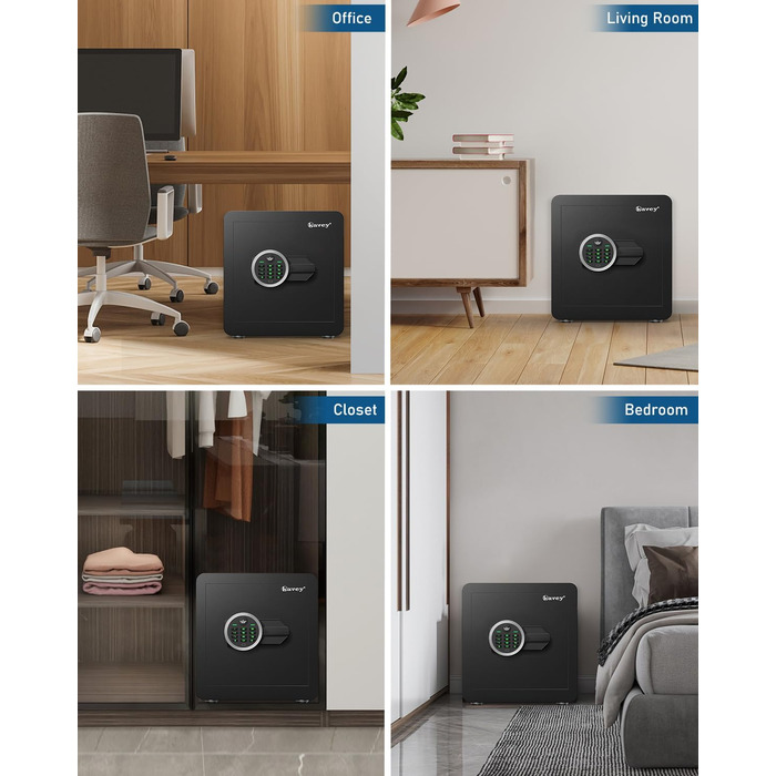 Сейф Kavey Safe Tresor: цифровий замок, подвійний захист, LED-підсвічування, 32L