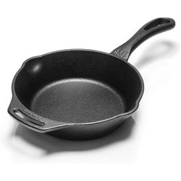 Petromax Frying Pan with Handle - Frying pan made of cast iron for all types of grills and stovetops, gas flames, oven, or outdoor cooking - Searing, braising, and roasting with a non-stick effect - 20 cm diameter