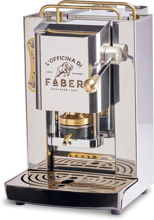 FABER COFFEE MACHINES | Pro Total Inox Deluxe Model | Coffee Machine for 44 mm E-Pads | Adjustable Brass Pad Press | Standard Brass Solenoid Valve | Stainless Steel