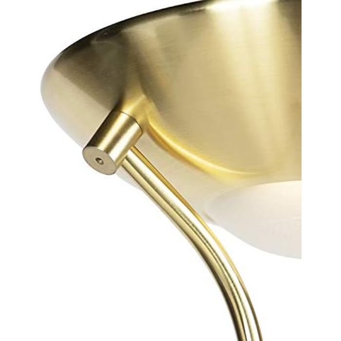 Сучасна торшер QAZQA Diva 2 Dimmer: золотий/латунний, з LED, димером та регулюванням світла. Ідеально для вітальні та спальні.
