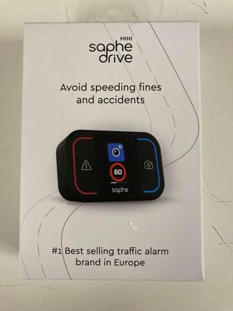 Радар-детектор Saphe Drive Mini для авто з кольоровим дисплеєм, попередження про радари та небезпеки, без абонплати, дані Blitzer.de