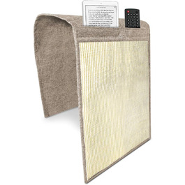 Navaris Cat Scratch Mat Scratch Protector Sofa - with 2 compartments - 128 x 45 cm Sisal Scratch Rug for Cat - Couch Cat Scratch Mat - also for Dogs (Light Brown - White)