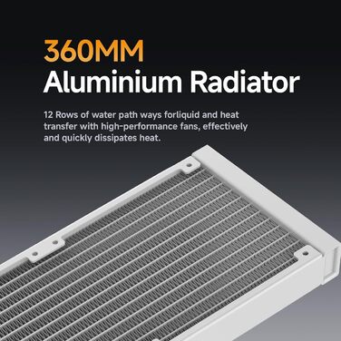 AIO водяне охолодження ПК з цифровою дисплеєм, 360 мм, для AMD AM4/AM5 та Intel LGA 115X/1200/1700/1851 (Iota L36 WH)