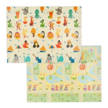 Relaxdays Foldable Play Mat Animals, Road, ABC