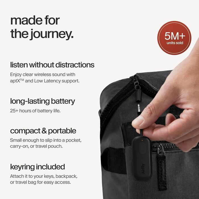 Bluetooth-трансмітер та ресивер Twelve South AirFly Pro для AirPods та бездротових навушників, 3.5 мм аудіо-джек, чорний