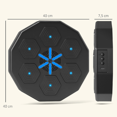 SPORTNOW Електронна Bluetooth-коробка з музикою та світлодіодами, смарт-ціль для дорослих, що кріпиться на стіну, ідеально підходить для домашніх тренувань