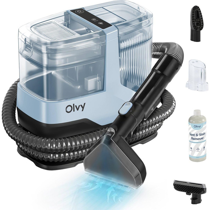 Olvy Teppichreiniger 2.0 - Потужний очищувач килимів з 17000 Па, шлангом 1.6м, кабелем 4м, функцією самоочищення та 500мл миючого засобу - для килимів, диванів, матраців та авто
