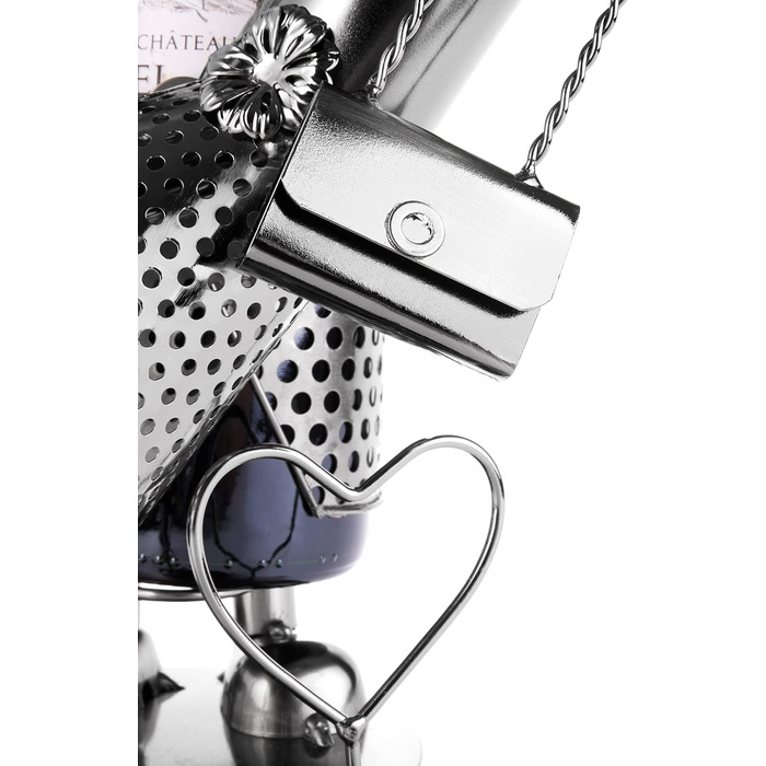 BRUBAKER Bottle Holder, Loving Couple Metal Sculpture with Gift Card