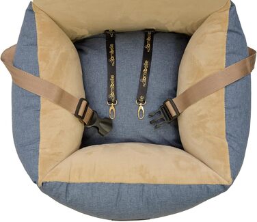 Автокрісло для собак та котів, Universal, миється, чорне, штучна шкіра, 55 x 55 см (Bella Jeans)