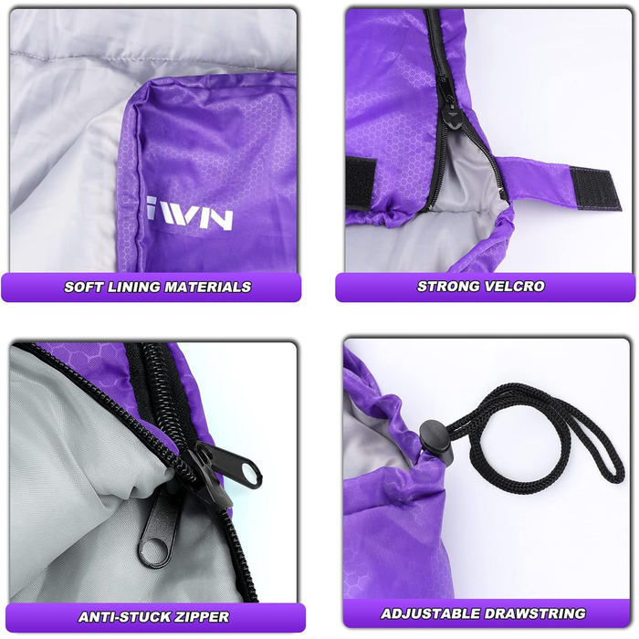 Yordawn Sleeping Bag - Outdoor Camping, 3-4 Season, Ultralight, Waterproof, for Adults & Kids