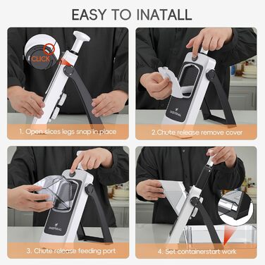 Набір для нарізки овочів ONCE FOR ALL з піддоном, овочевий слайсер, для нарізки картоплі фрі та картоплі, нарізчик цибулі, слайсер огірків - кубик-нарізач (оновлення Space Grey + комплект кошиків кольору асфальт)