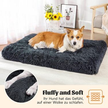 Крісло-лежанка для собак MDDK, 75x50x8 см, сірий, м'яке, миється