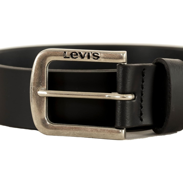 Чоловічий шкіряний ремінь Levi's Seine Regular Black, розмір 85