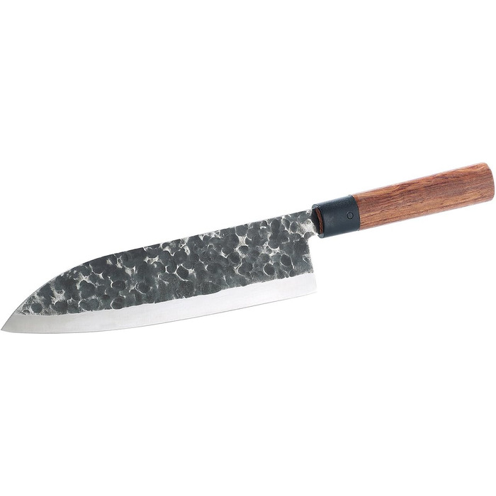 Tokio KitchenWare Santoku Knife: Chef's knife with genuine wood handle, handcrafted (Kitchen knife, Chef's knife, Gift)