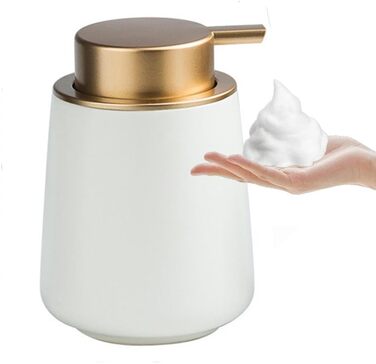 Дозатор для мила XUDREZ, керамічний, 380 мл, для кухні, наповнюваний, диспенсер для мила, пінного мила, шампуню, гелю для душу (C-white)