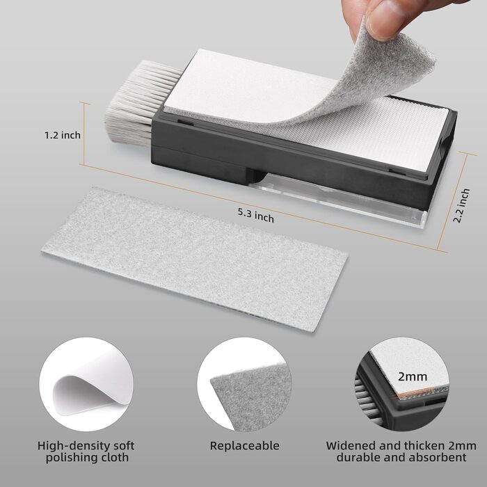 Набір для чищення клавіатури та електроніки, 6-в-1: клавіатура, ноутбук, iPhone, iPad, камера, AirPods. Компактний набір з спреєм та щіткою для екранів. Чорний колір