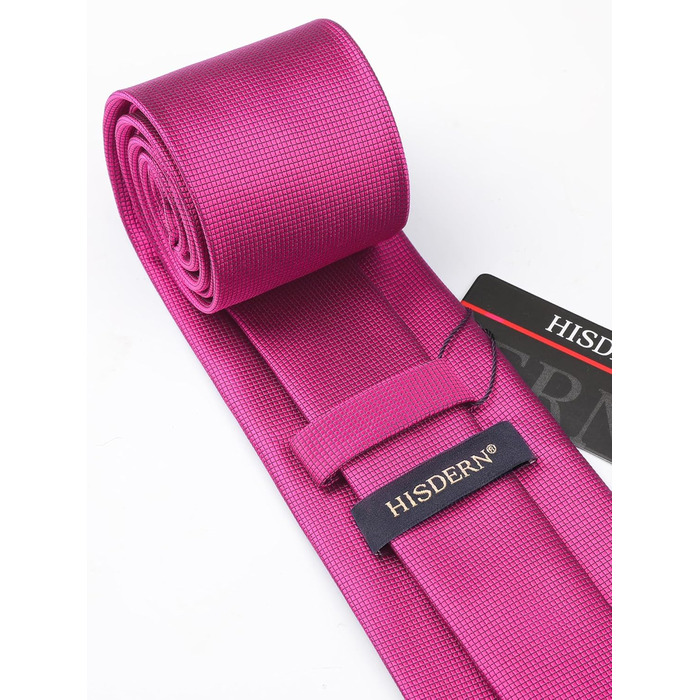 Краватка чоловіча Hisdern для весілля, рожева, з нагрудною хустинкою та затискачами для запонок - комплект