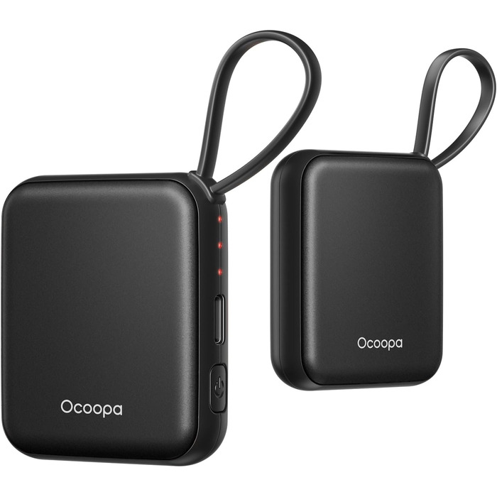 Електричні грілки для рук Ocoopa 2 шт. з акумулятором 4000mAh, USB, 3 режими нагріву, до 52°C, подарунок на Новий рік, для зими, катання на лижах, подорожей та активного відпочинку, UT5 Nano Wiesengeflüster (Ocoopa x Künstleredition), чорний