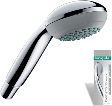 hansgrohe Crometta 85 - Showerhead, Hand Shower with Showerhead, Showerhead with Anti-limescale Function, Chrome, 28563000 (1 Spray Pattern with Water-Saving Function)