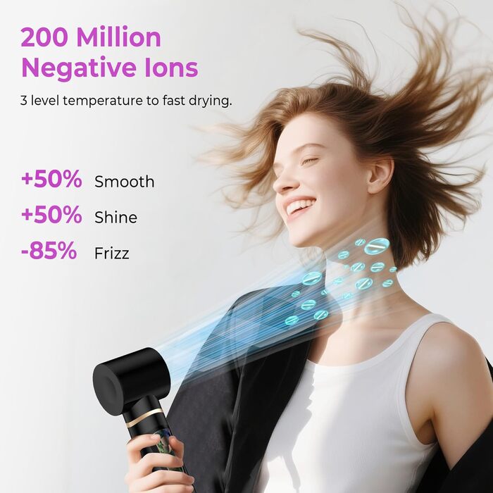 Pro Airstyler 5 в 1: Фен-щітка з іонізацією та насадкою для локонів 30 мм | 1000W, для об'єму, сушіння, випрямлення та локонів (Чорний)