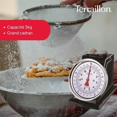 Ваги кухонні TERRAILLON Tradition 500, чорні, механічні, 5 кг, чаша 1 л