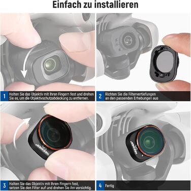 Набір фільтрів ND та CPL NEEWER для DJI Mini 4 Pro: 6 шт. (ND8, ND16, ND32, ND64, ND128, CPL) з ультратонким рамкою