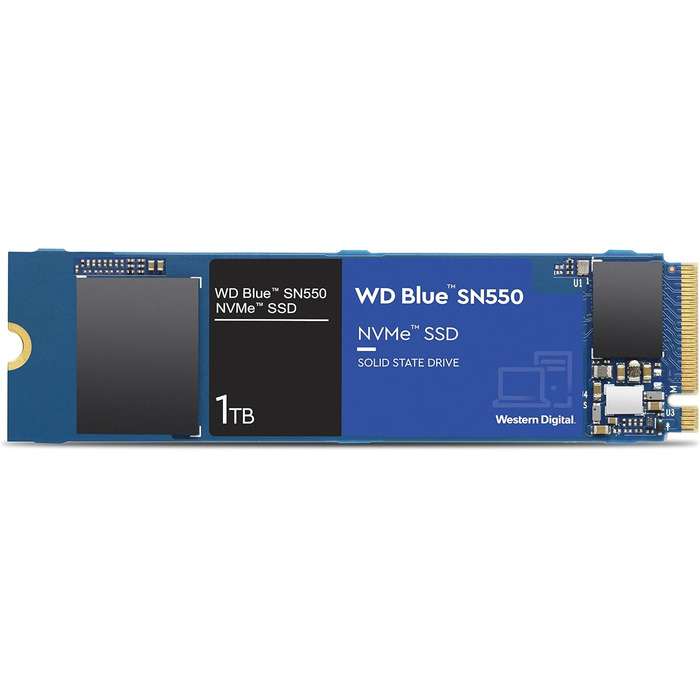 SSD накопичувач WD Blue SN550 1 TB NVMe M.2 - висока швидкість, внутрішній