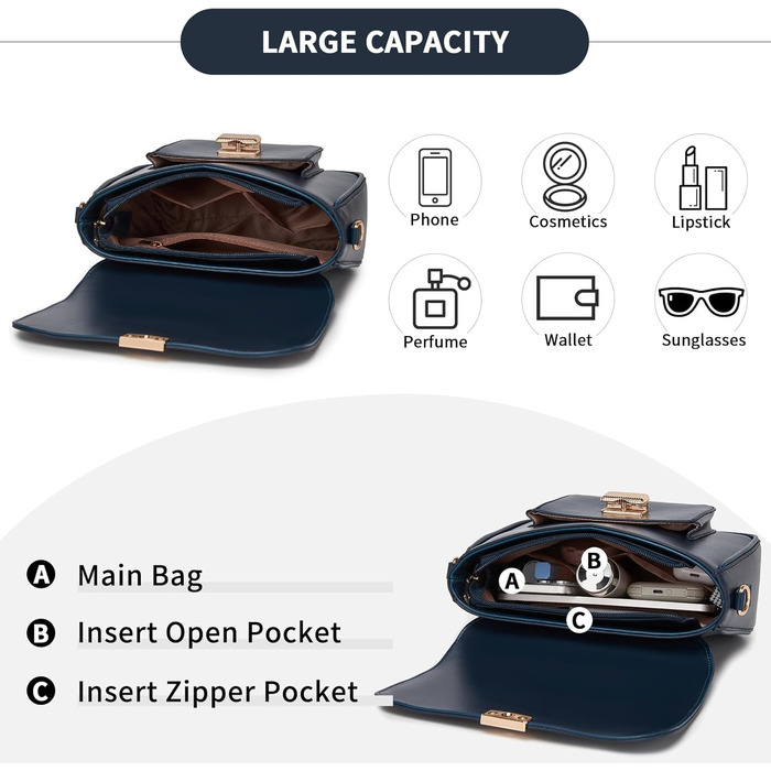 Сумка жіноча Miss Lulu середнього розміру через плече з екошкіри та замші вінтажний блакитний (2513)