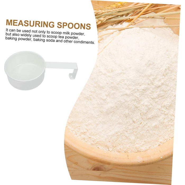 Amosfun 5-Piece Stainless Steel Measuring Spoon Set - Gadget Sifter Coffee Measuring Ring Labels Dishwasher Safe Utensils Measuring Cup Protein Powder Spoon Stainless Steel White 4 Pieces * 5