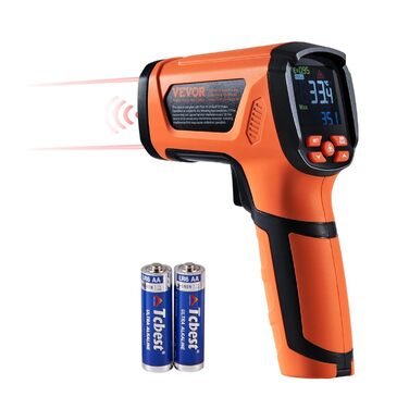 VEVOR Infrared Thermometer IR 50:1 Pyrometer -40°C to 1500°C Laser Temperature Meter 180x120x60mm Temperature Measuring Device Not a Human Body Thermometer for Cooking/Barbecue/Freezer/Industry