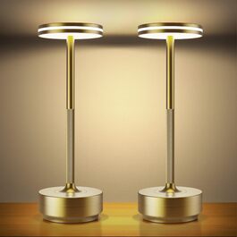 Світлодіодна настільна лампа Hapfish акумуляторна бездротова, 5000mAh, з димером, 3 режими кольору, водонепроникна IP54 (бронза, 2 шт.) для столу, нічника, вулиці