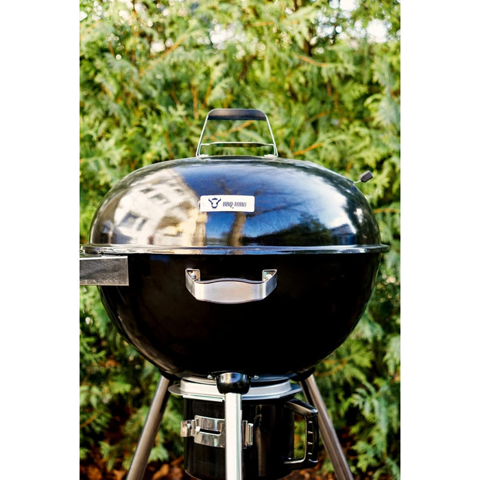 Кульовий гриль BBQ-Toro 57 см для вугілля з термометром і кришкою, круглий мангал на дровах, знімна кришка