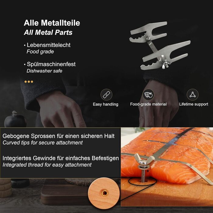 Дошка для лосося Bargen Flammlachs 55 x 18 см з нержавіючої сталі - аксесуар для гриля, для каміна та мангалу