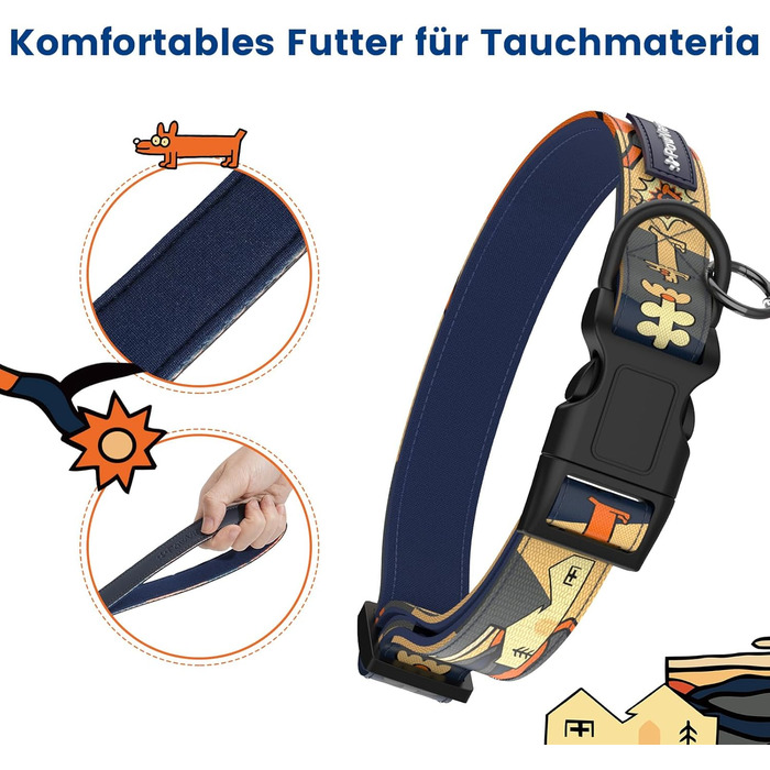 Набір повідка та нашийника для собак, регульований, чорний, S (28–43 см, 1.5 м)