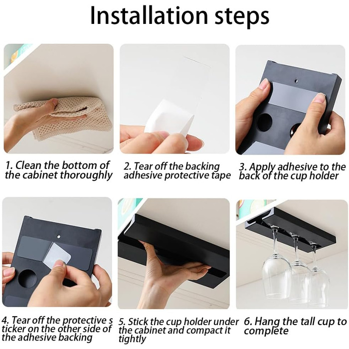 Підвісні тримачі для келихів Miaomiao Weinglashalter (2 шт.), без свердління