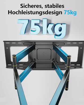 Настінний кронштейн для телевізора FORGING MOUNT, поворотний та нахильний, для плоских та вигнутих ТВ від 50 до 90 дюймів, витримує до 75 кг, VESA до 800x400 мм