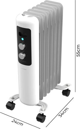 Електричний масляний радіатор Cecotec ReadyWarm 750 Space White – 1500 Вт, 3 режими, для кімнат до 15 м²