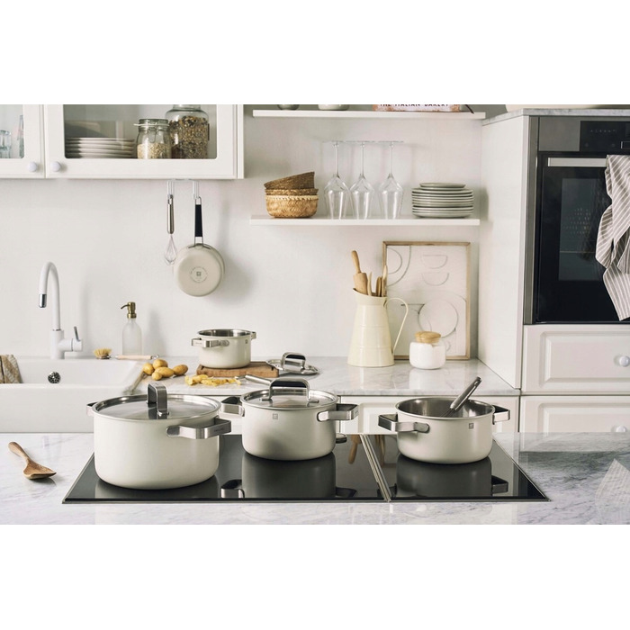 Набір керамічних каструль ZWILLING PURE Stay-Cool, колір слонова кістка (ECRU)