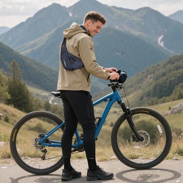 Чоловіча нагрудна сумка VARLIVOO Brusttasche - слинг-сумка, кросбоді, через плече, спортивна, для фітнесу, подорожей, кемпінгу, школи. Водонепроникний рюкзак з поліестеру, блакитний.