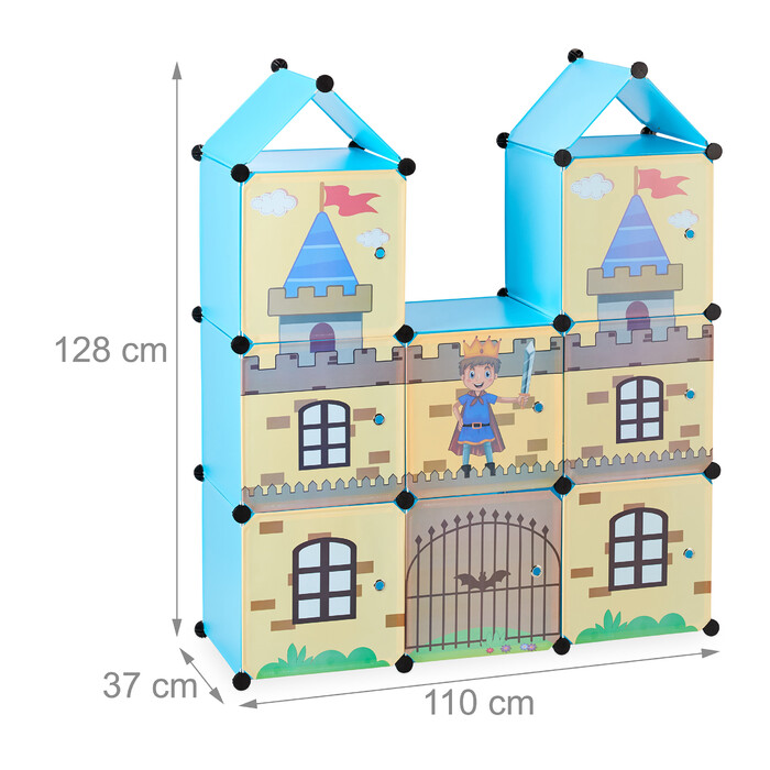 Relaxdays Knight's Castle-themed Storage Shelf for Children's Room