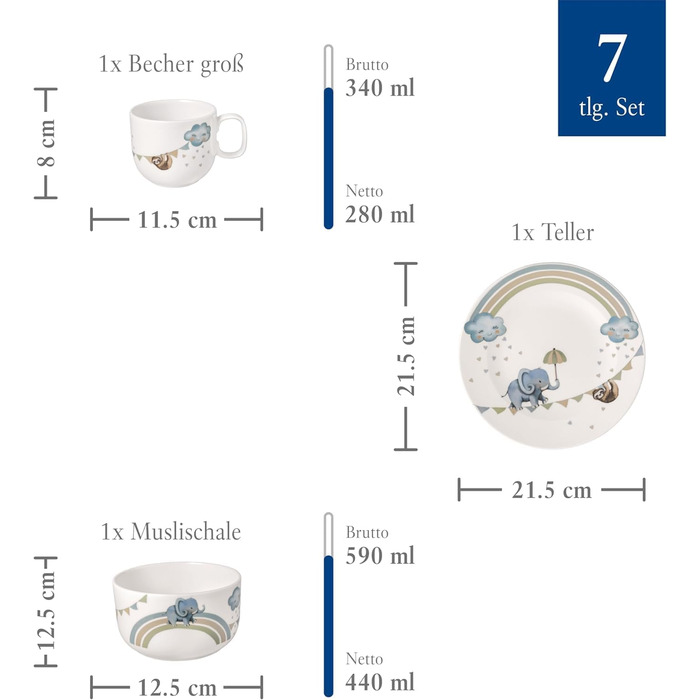 Дитячий набір столових приборів Villeroy & Boch Boho Kids, 4 шт., нержавіюча сталь, сріблястий/платиновий, для миття в посудомийній машині