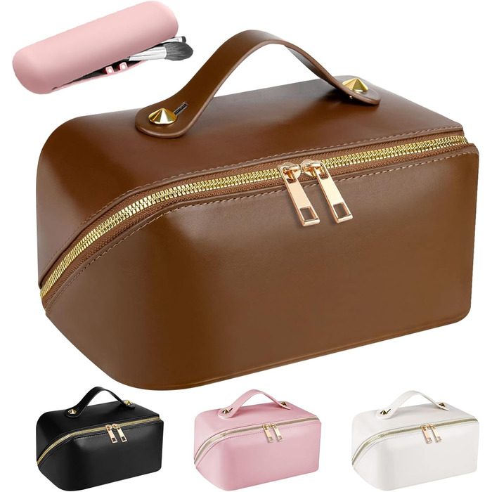 Косметичка для подорожей жіноча, велика, з PU шкіри, органайзер для макіяжу та косметики, beauty case для подорожей