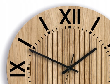 Настінний годинник ModernClock бежевий, чорний, 33,5 см