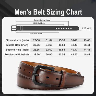 Чоловічий шкіряний ремінь VONMELLI без металу, TSA-сертифікований, для джинсів, з гіпоалергенною застібкою, розмір пояса 48-52