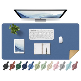 Підкладка для миші та столу Leder Schreibtischunterlage 80x40 см, синя - килимок для письма, офісний аксесуар для комп'ютера та ноутбука