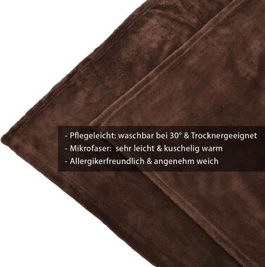 М'яка ковдра Beautissu Aurelia: плюшева, 220 x 240 см, темно-коричнева