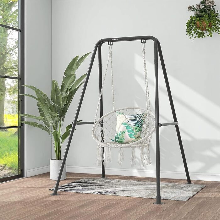 Hammock Stand, Hanging Chair Stand, Maximum Load 150 kg, Hammock Stand, for Indoor or Outdoor Use, with Stand (black)