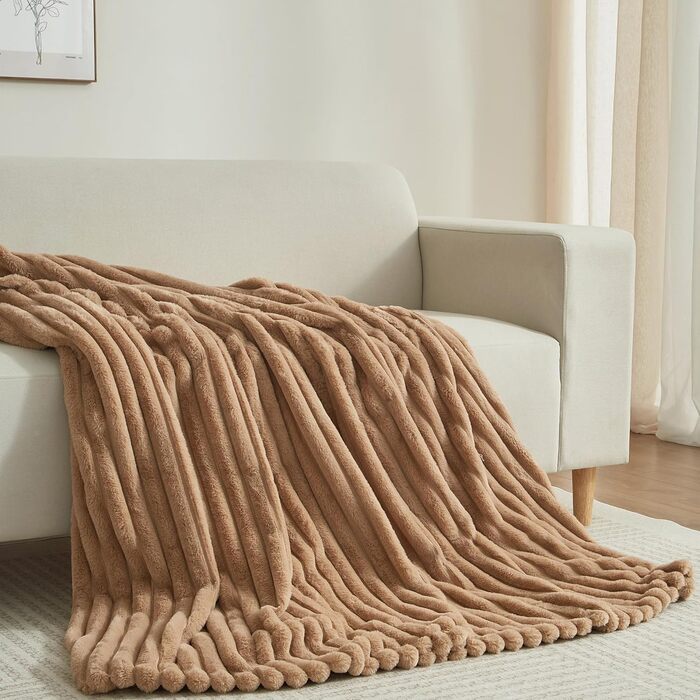 Плед Луофанфей з м'якого плюшу, 180x200 см, салатовий/кремовий, з ефектом 'пухирців', теплий, флісовий, для ліжка, дивану, софи, кімнати, офісу