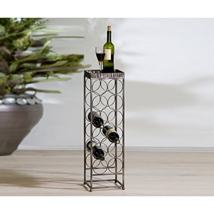 CASABLANCA Wine Bottle Rack 'Albana' 78 CM Antique Gold Effect
